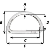 Wichard D Ring - 316L Stainless Steel - Stock Diameter: 6mm - Inner Diameter: 40mm | Part #6711 trendygifthk